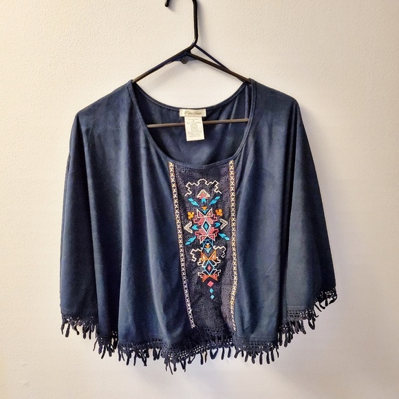 Flying Tomato Tops - Flying Tomato Crop Embroidered Poncho